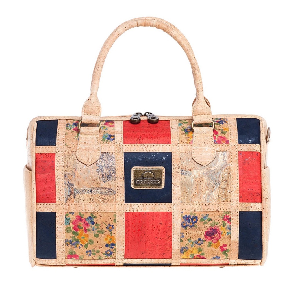 Montado Vegan Cork Handbag with Patchwork Pattern